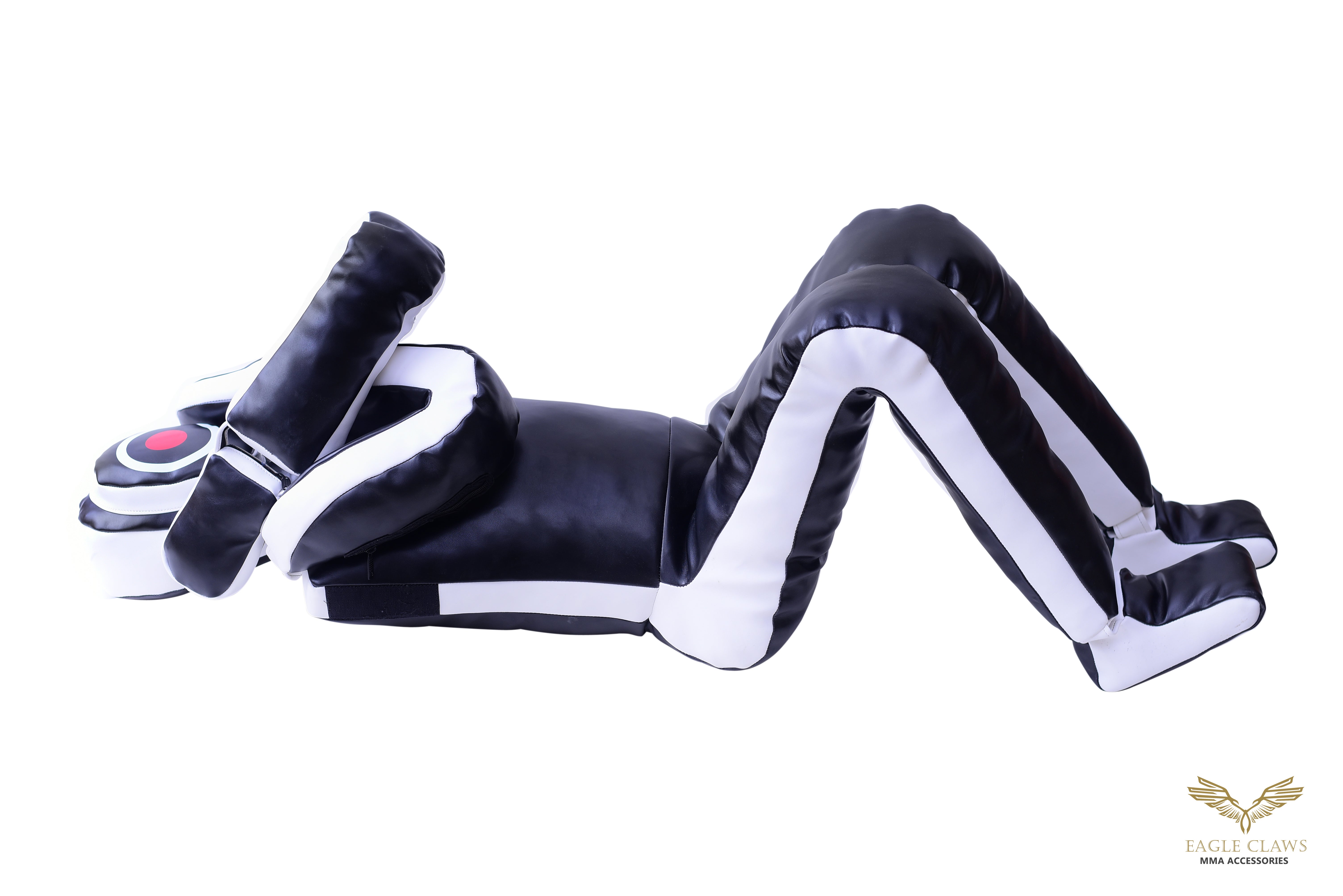 Elite Grappling Dummy – Premium Black & White Leather Power Partner for BJJ, MMA & Wrestling