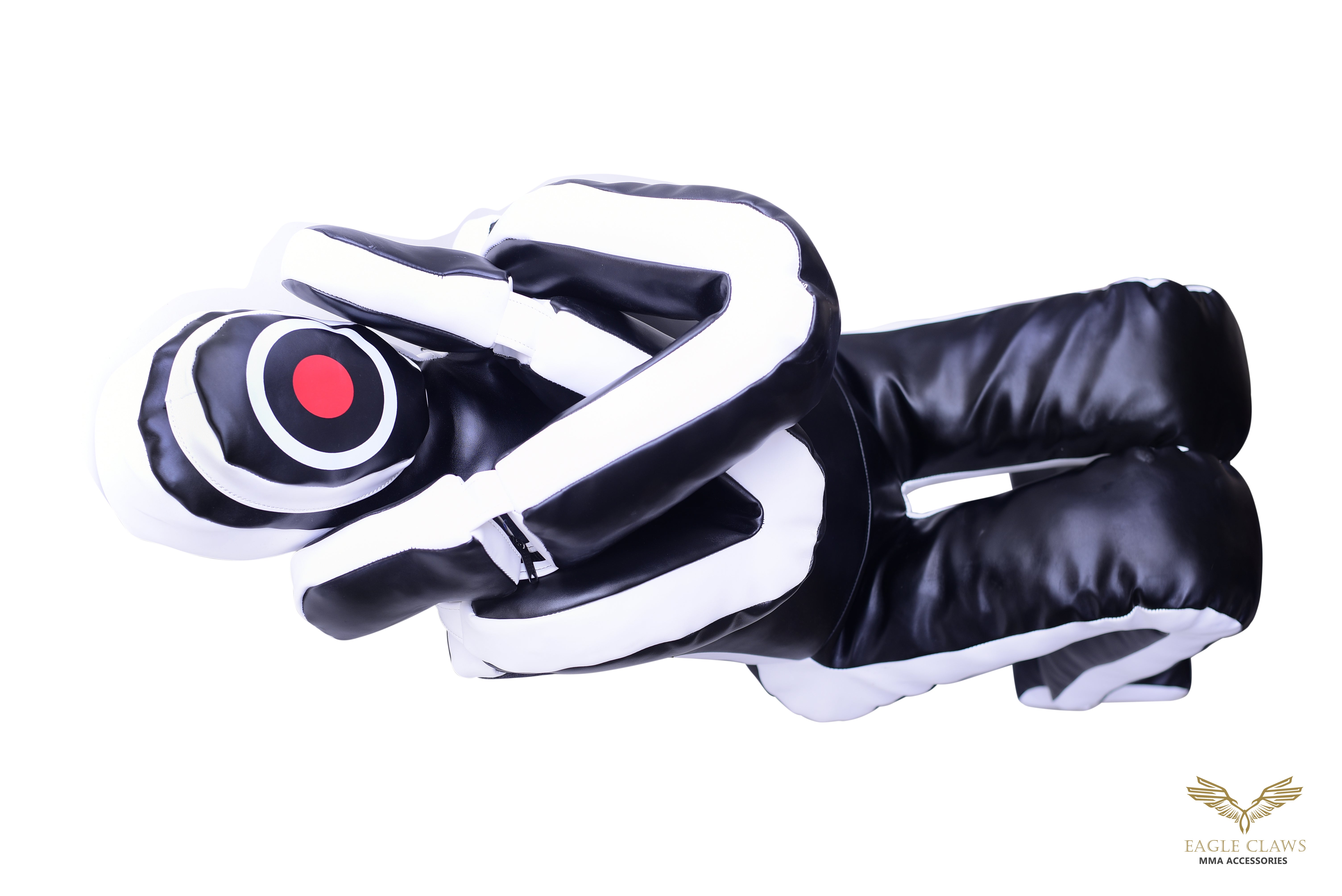 Elite Grappling Dummy – Premium Black & White Leather Power Partner for BJJ, MMA & Wrestling