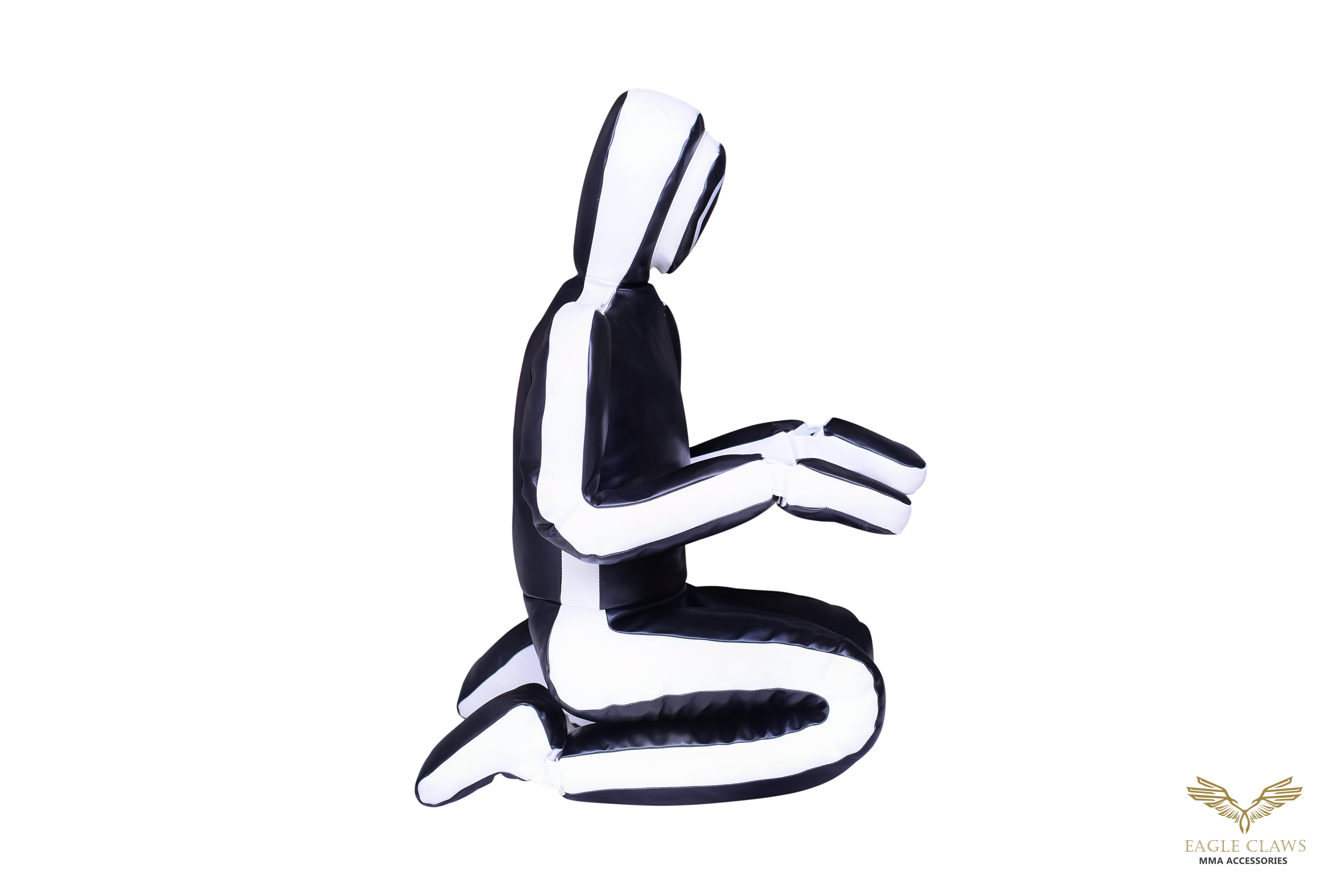 Elite Grappling Dummy – Premium Black & White Leather Power Partner for BJJ, MMA & Wrestling