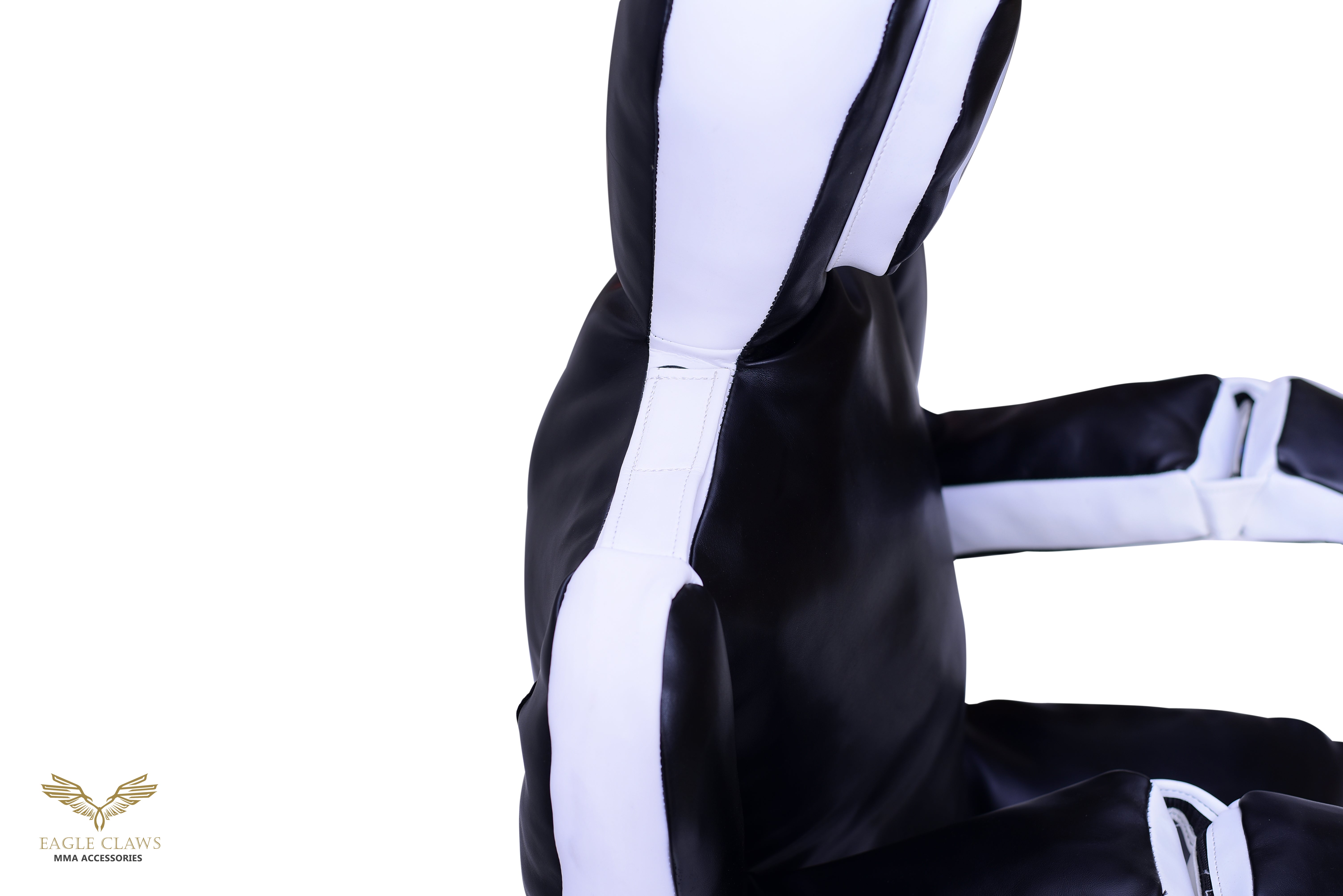 Elite Grappling Dummy – Premium Black & White Leather Power Partner for BJJ, MMA & Wrestling
