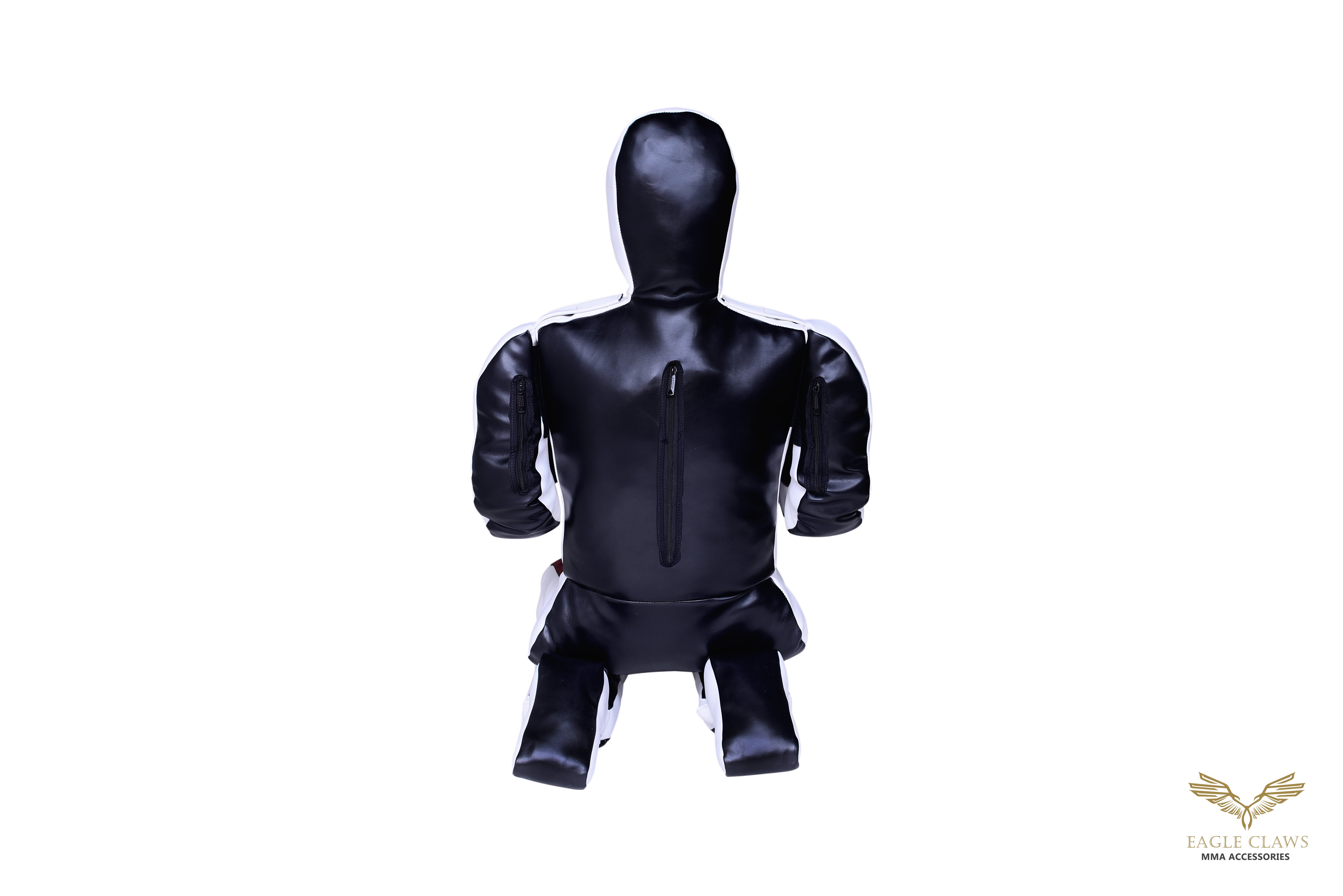Elite Grappling Dummy – Premium Black & White Leather Power Partner for BJJ, MMA & Wrestling