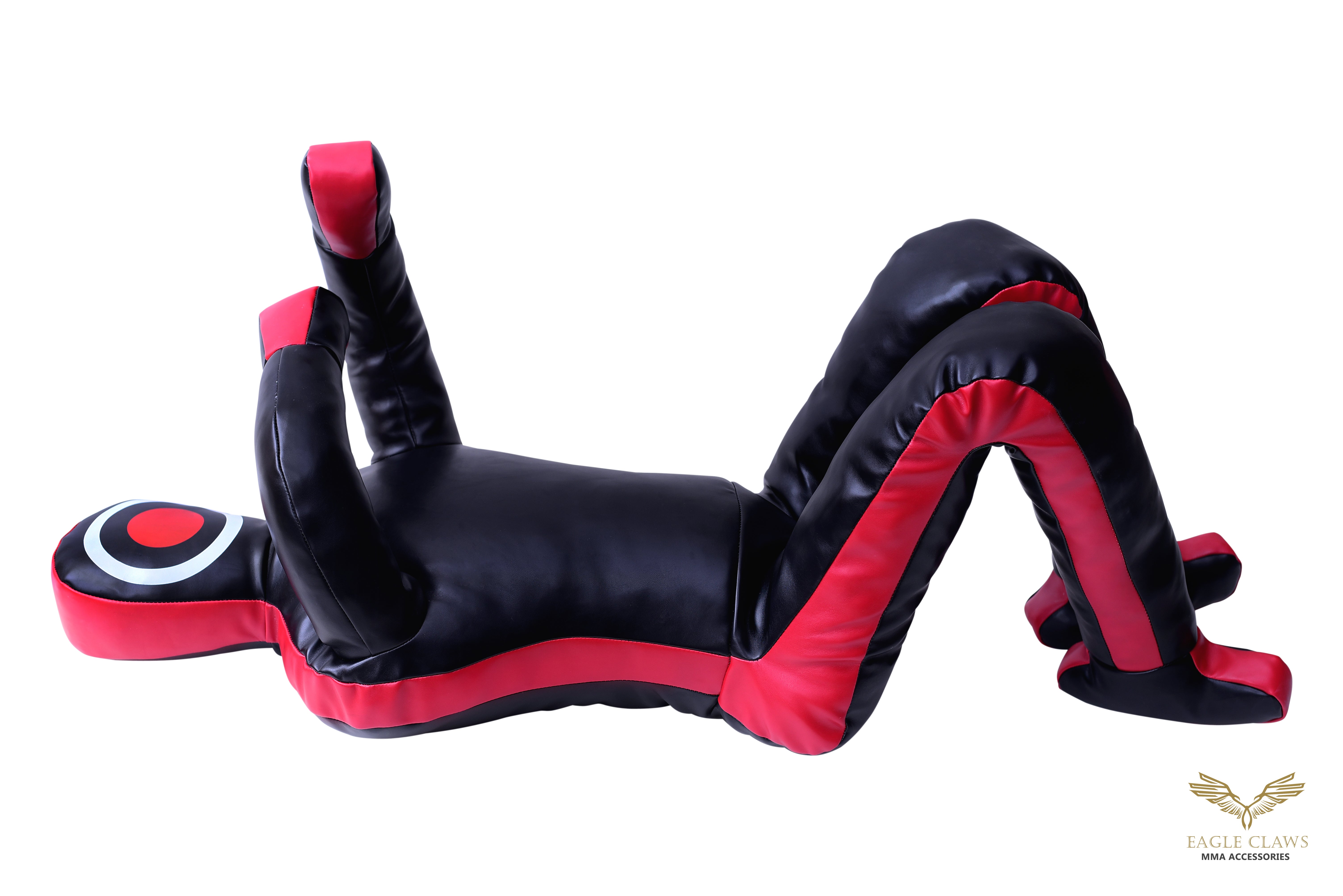 Elite Grappling Dummy – Premium Black & Red Leather Power Partner for BJJ, MMA & Wrestling