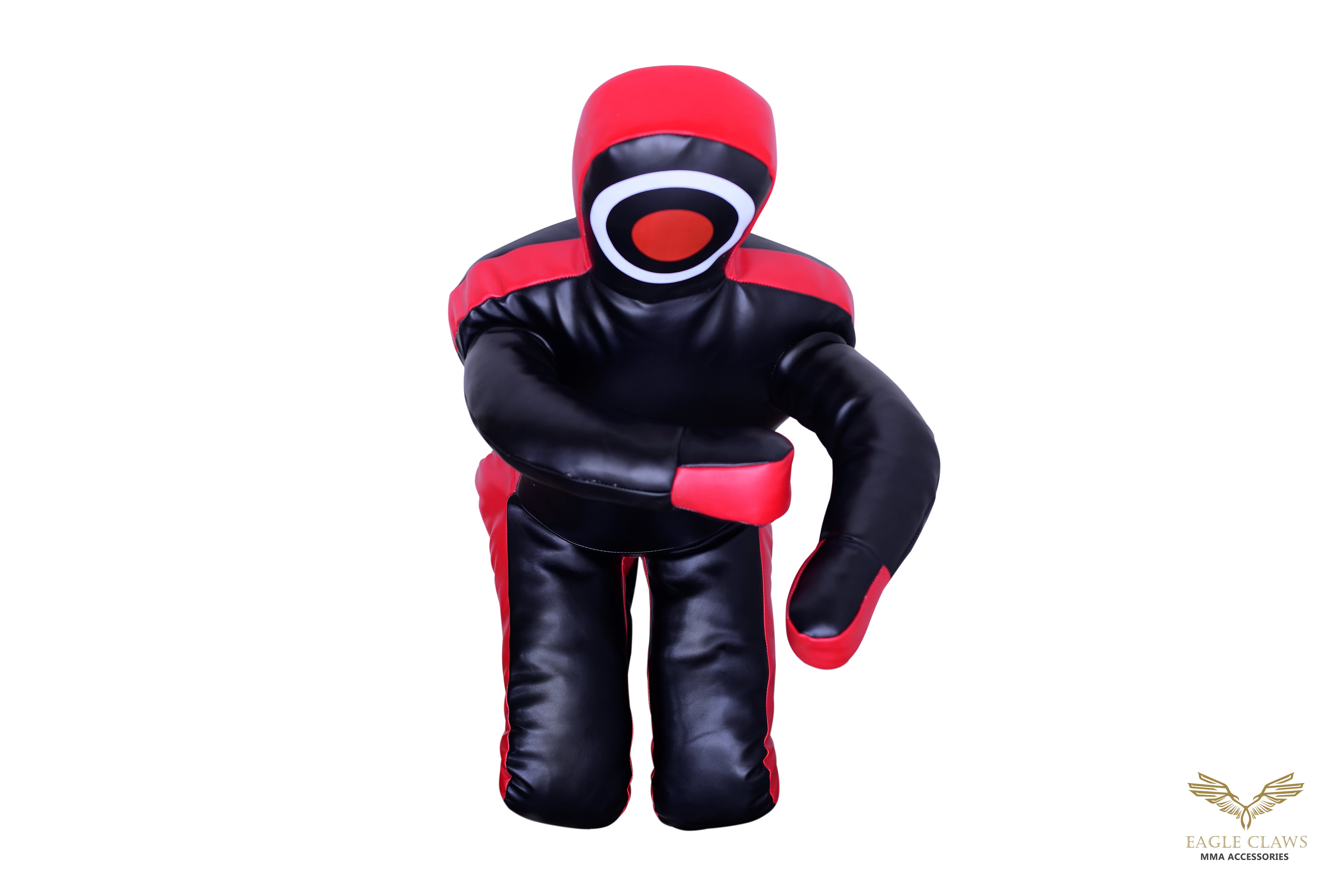 Elite Grappling Dummy – Premium Black & Red Leather Power Partner for BJJ, MMA & Wrestling