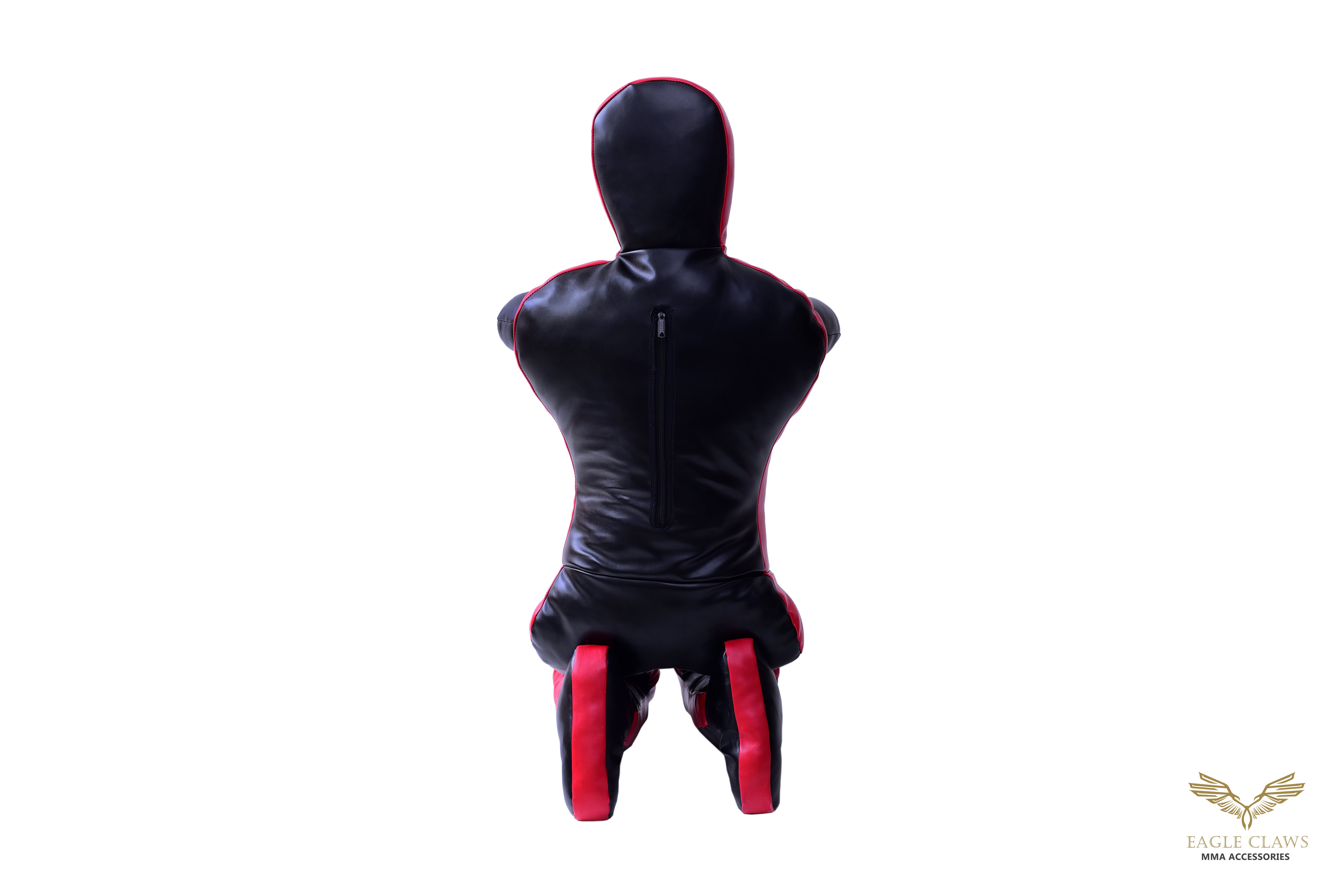 Elite Grappling Dummy – Premium Black & Red Leather Power Partner for BJJ, MMA & Wrestling